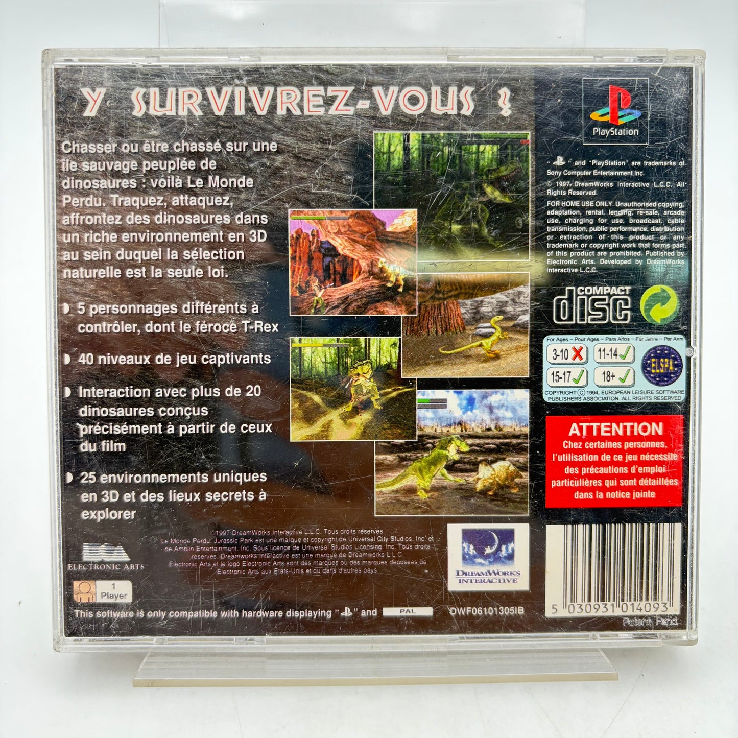 LE MONDE PERDU : JURASSIC PARK - PLAYSTATION 1