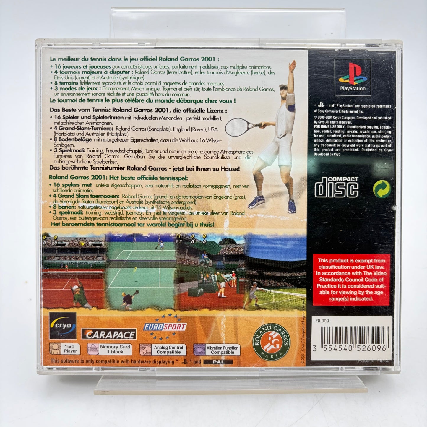 ROLAND GARROS 2001 - PLAYSTATION 1
