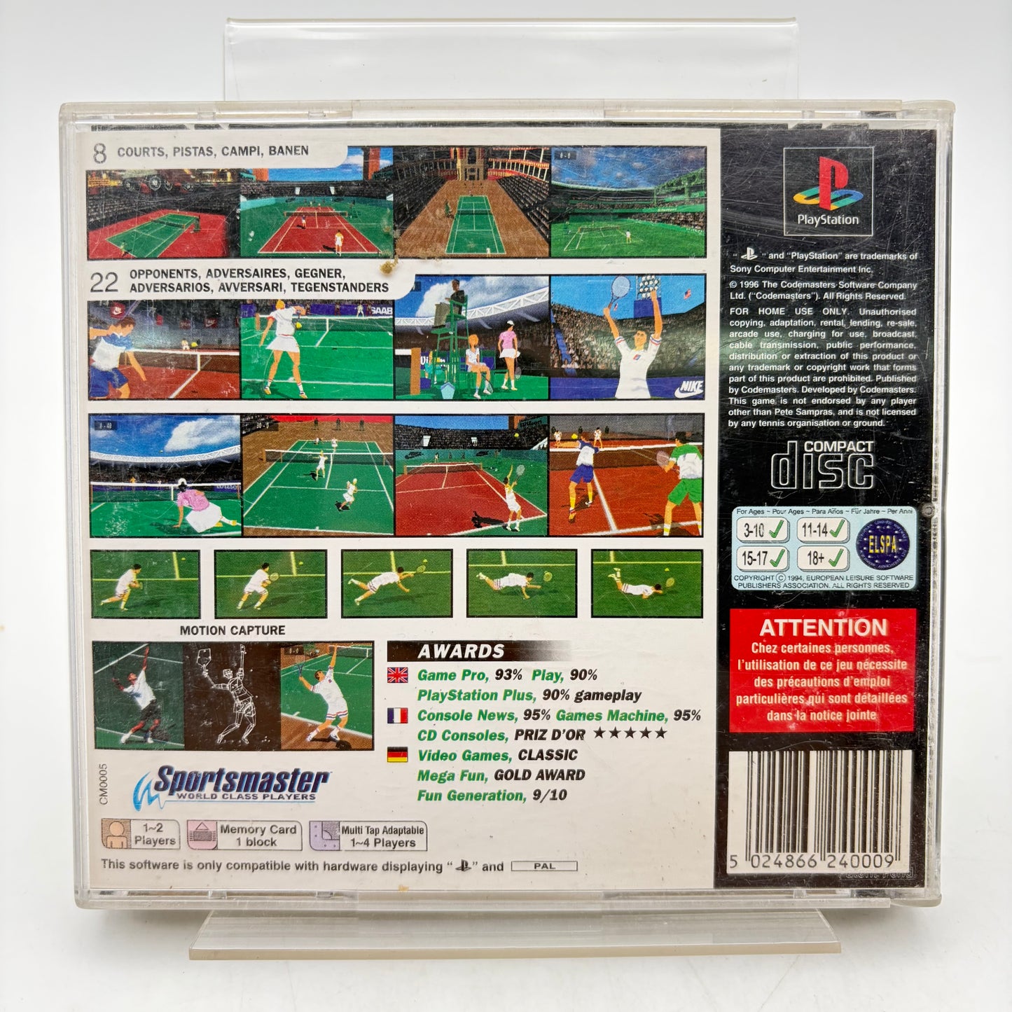 SAMPRAS EXTREME TENNIS - PLAYSTATION 1