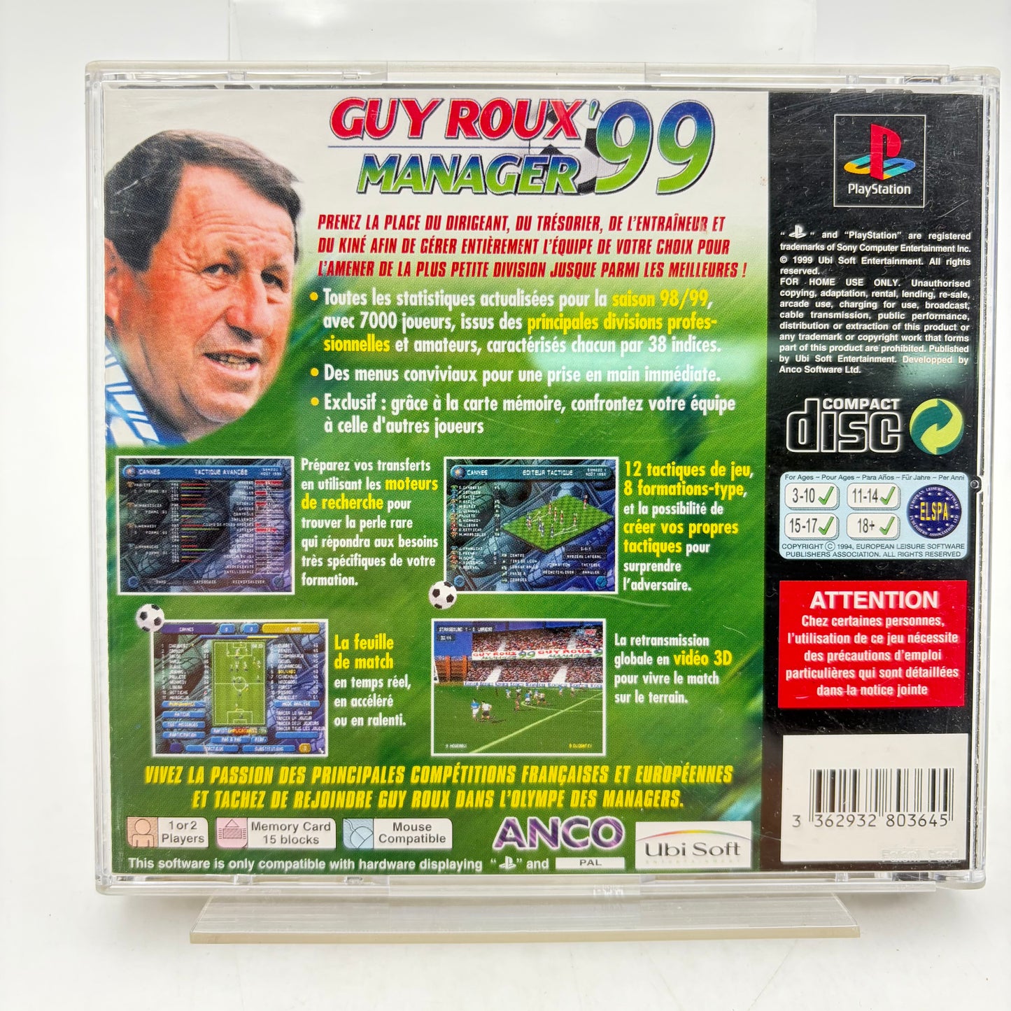 GUY ROUX MANAGER 99 - PLAYSTATION 1