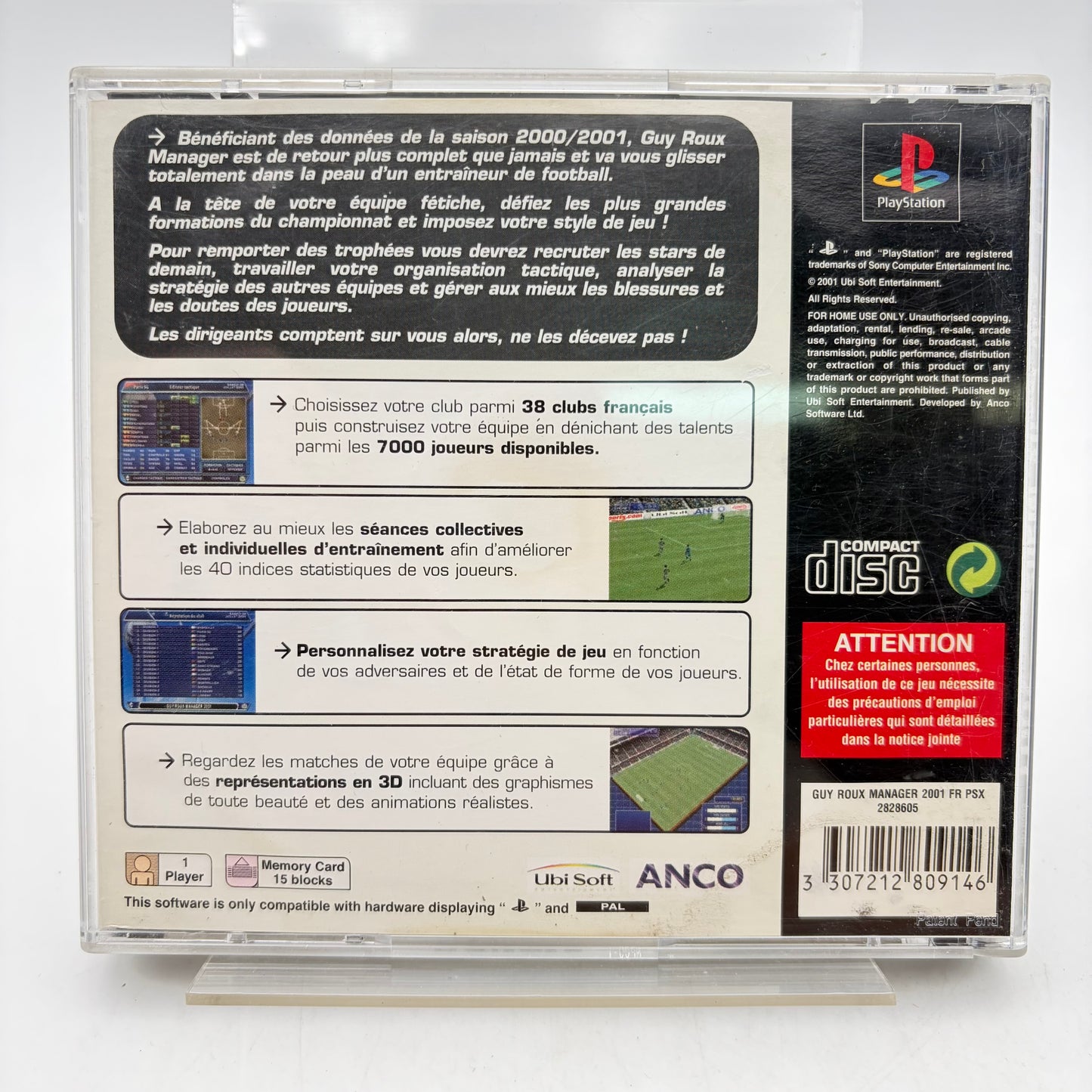 GUY ROUX MANAGER 2001 - PLAYSTATION 1