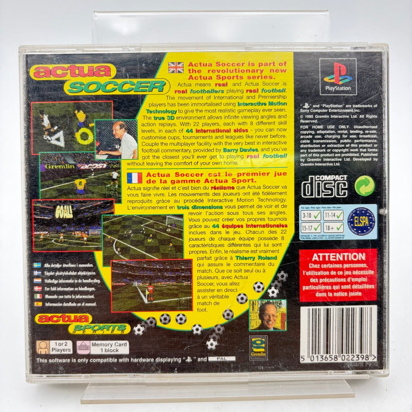 ACTUA SOCCER - PLAYSTATION 1