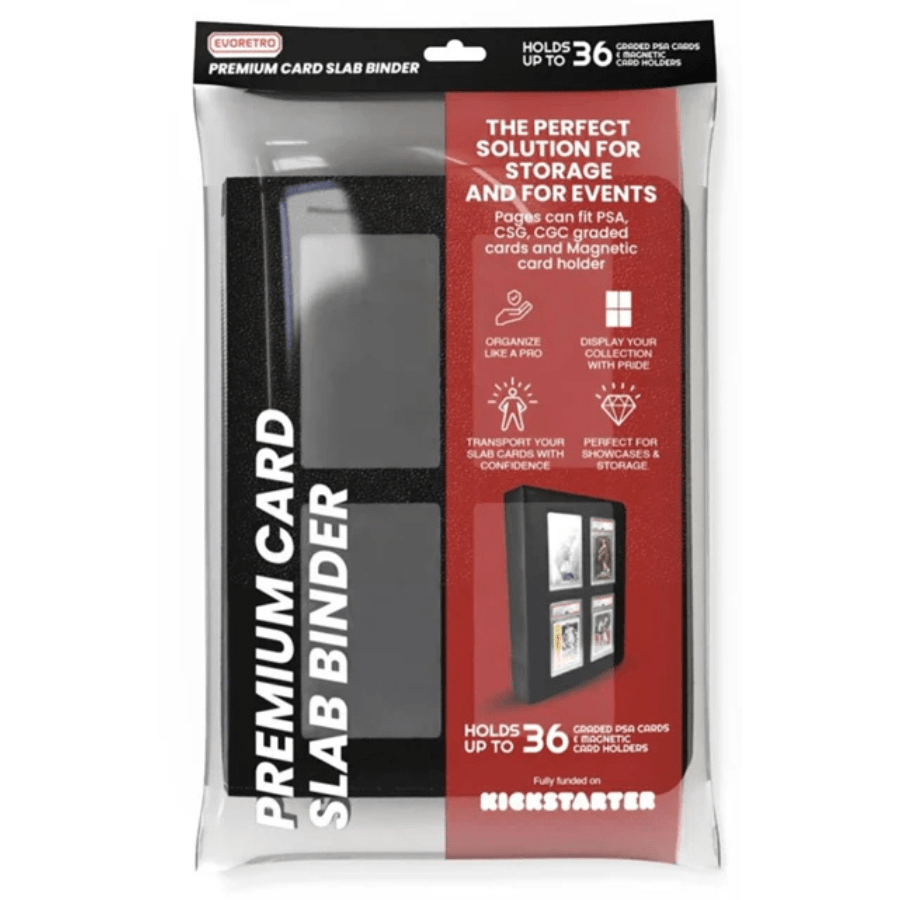 EVORETRO - Premium card slab binner with window - Black - Strike Games