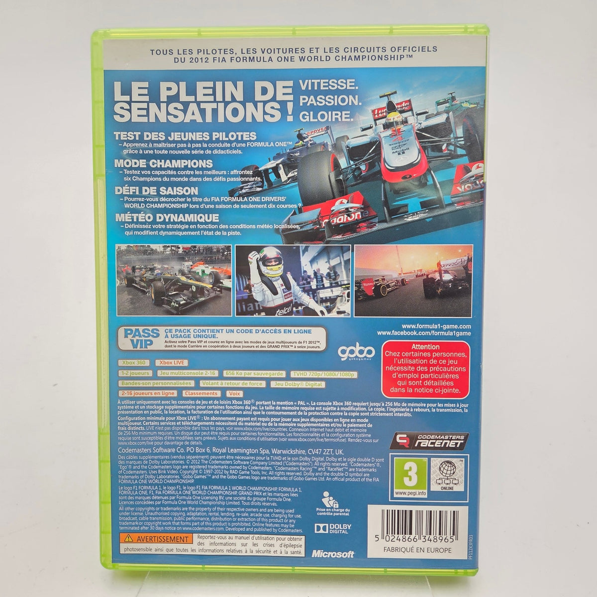 F1 2012 - XBOX 360 - Strike Games