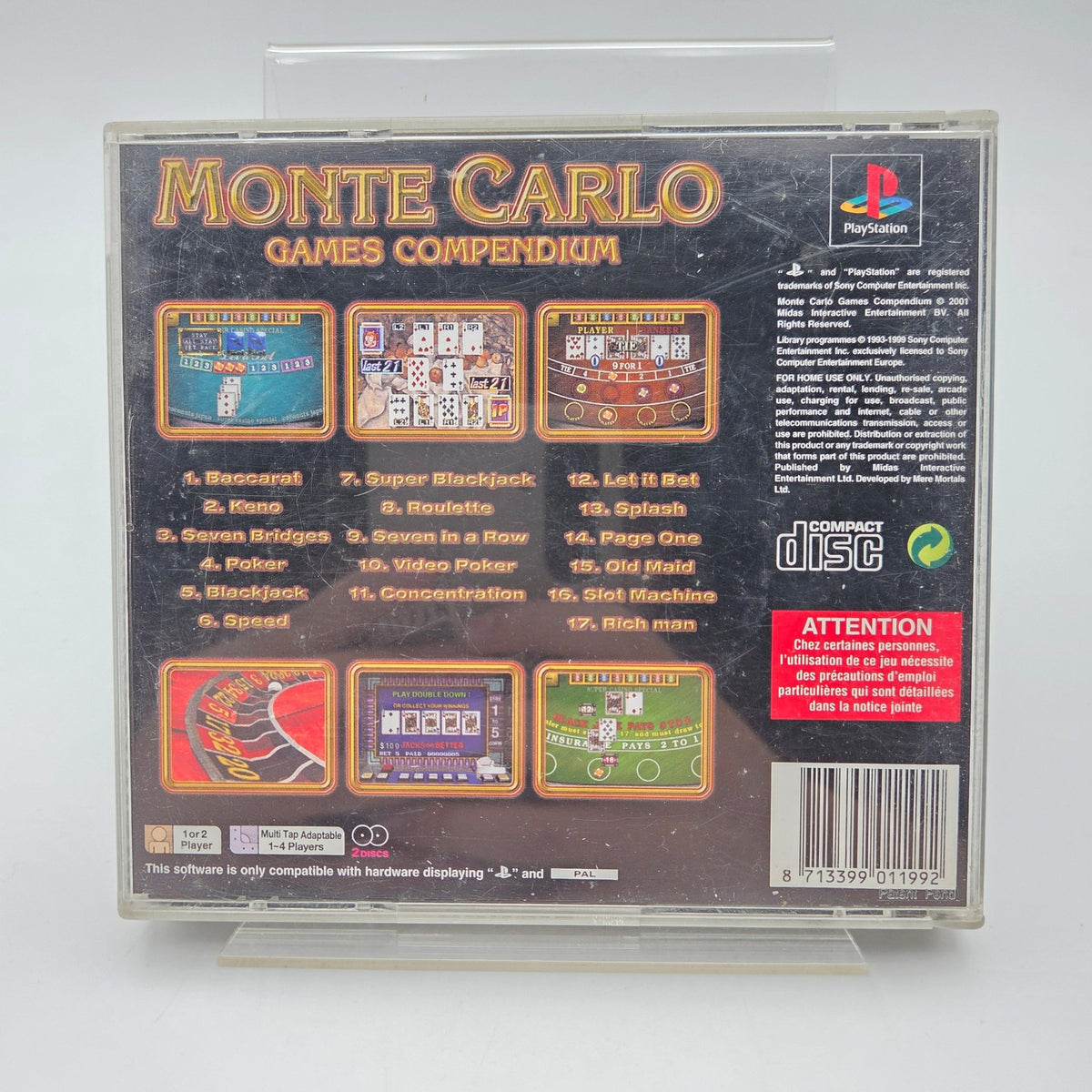 MONTE CARLO GAMES COMPENDIUM - PLAYSTATION 1 - Strike Games