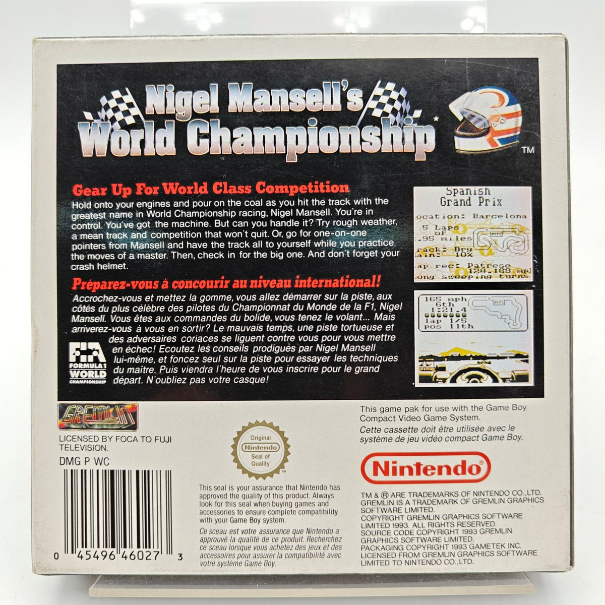 NIGEL MANSELL'S WORLD CHAMPIONSHIP RACING - GAMEBOY - Strike Games