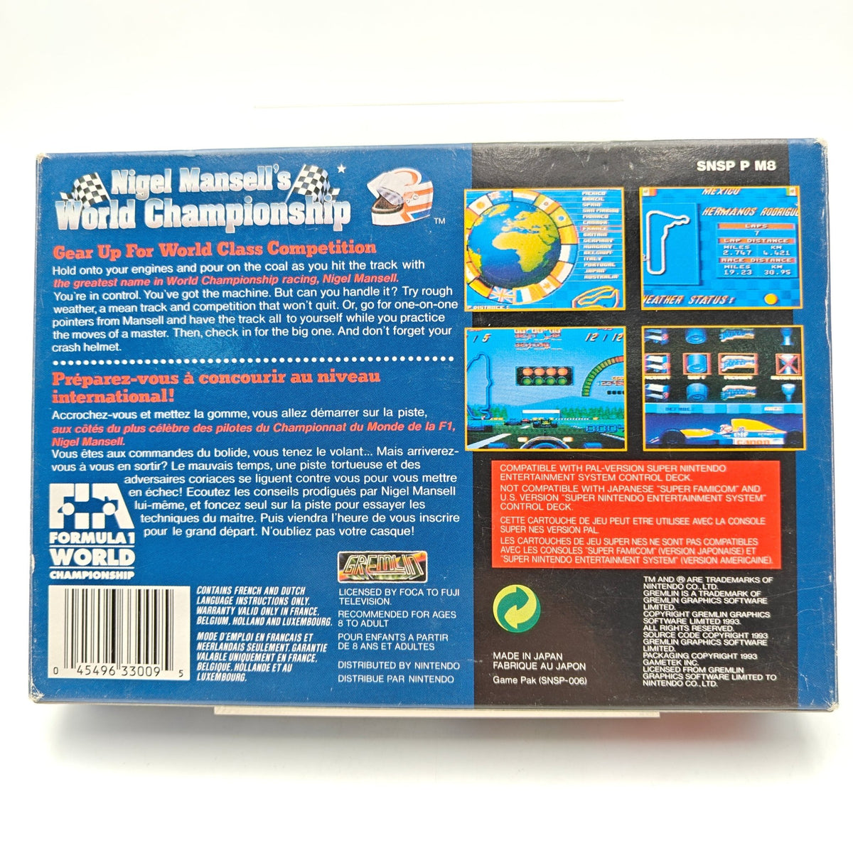 NIGEL MANSELL'S WORLD CHAMPIONSHIP RACING - SUPER NINTENDO - Strike Games