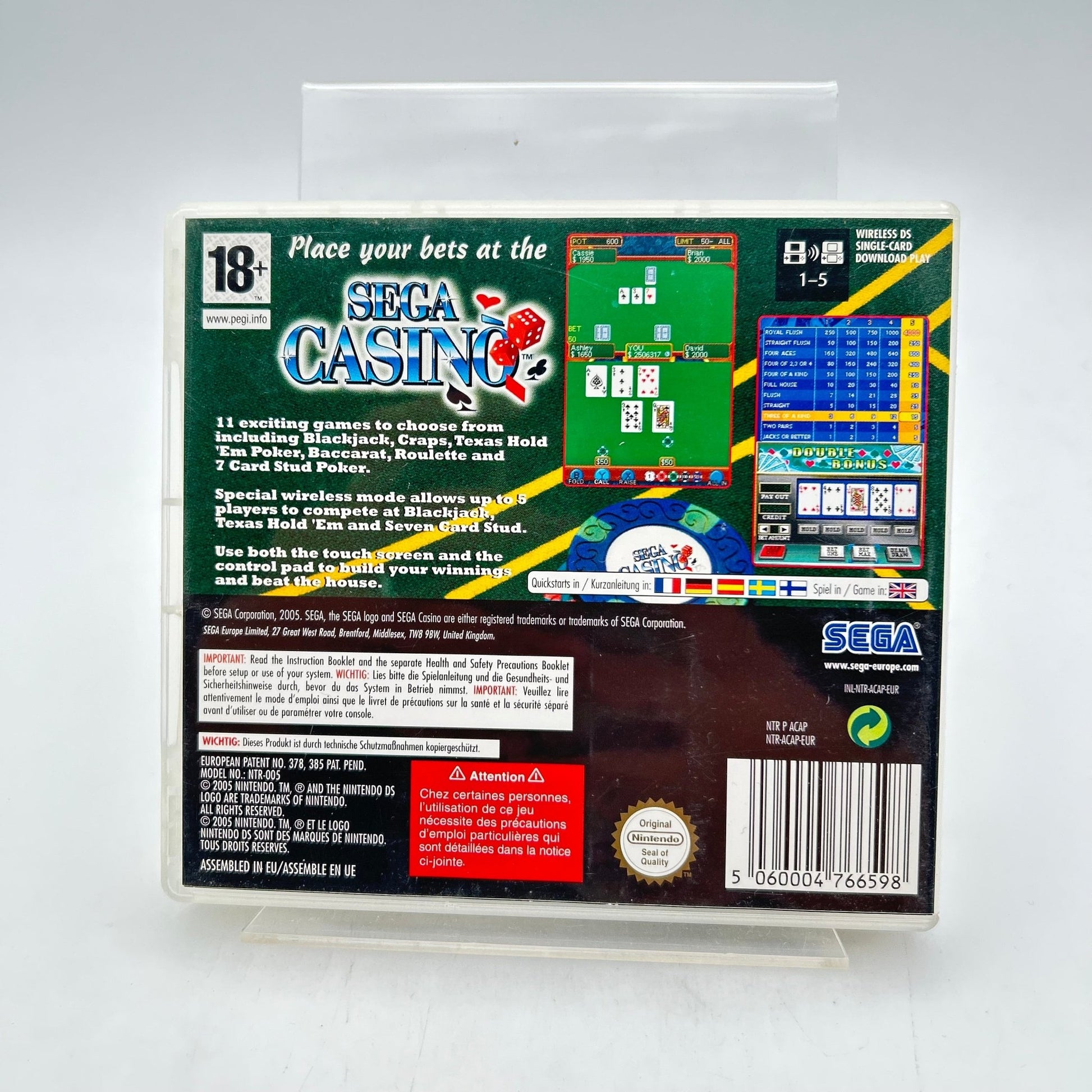 SEGA CASINO - NINTENDO DS - Strike Games